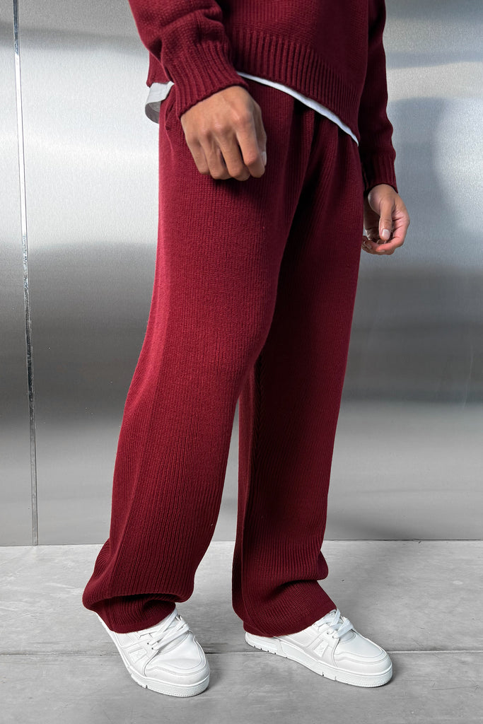 Relaxed Knitted Jogger - Burgundy
