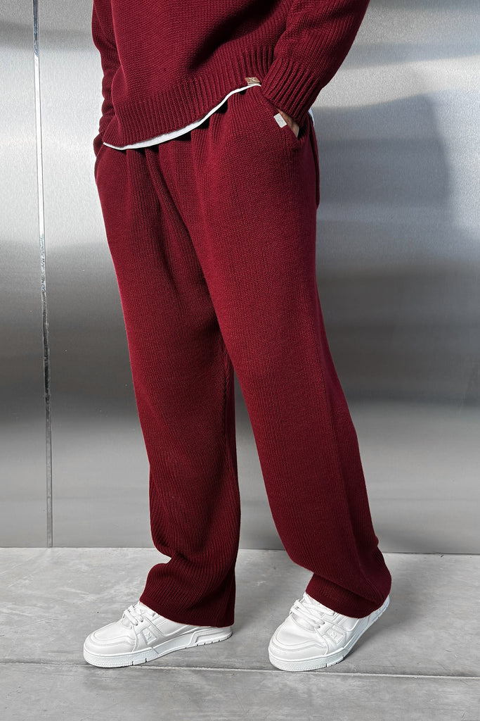 Relaxed Knitted Sweatshirt - Burgundy