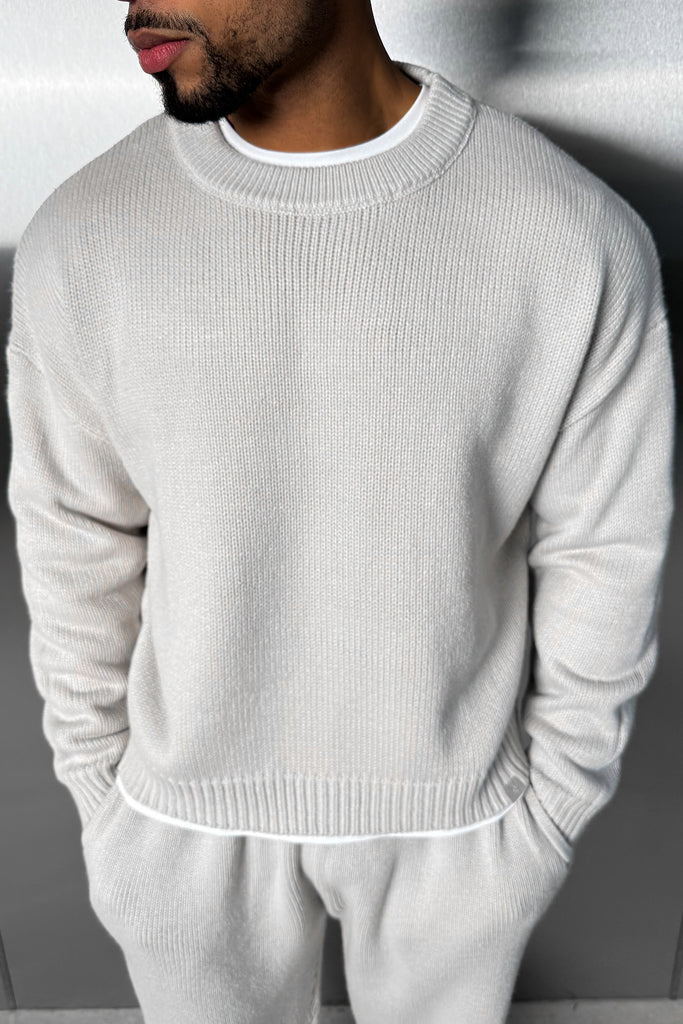 Relaxed Knitted Sweatshirt - Grey
