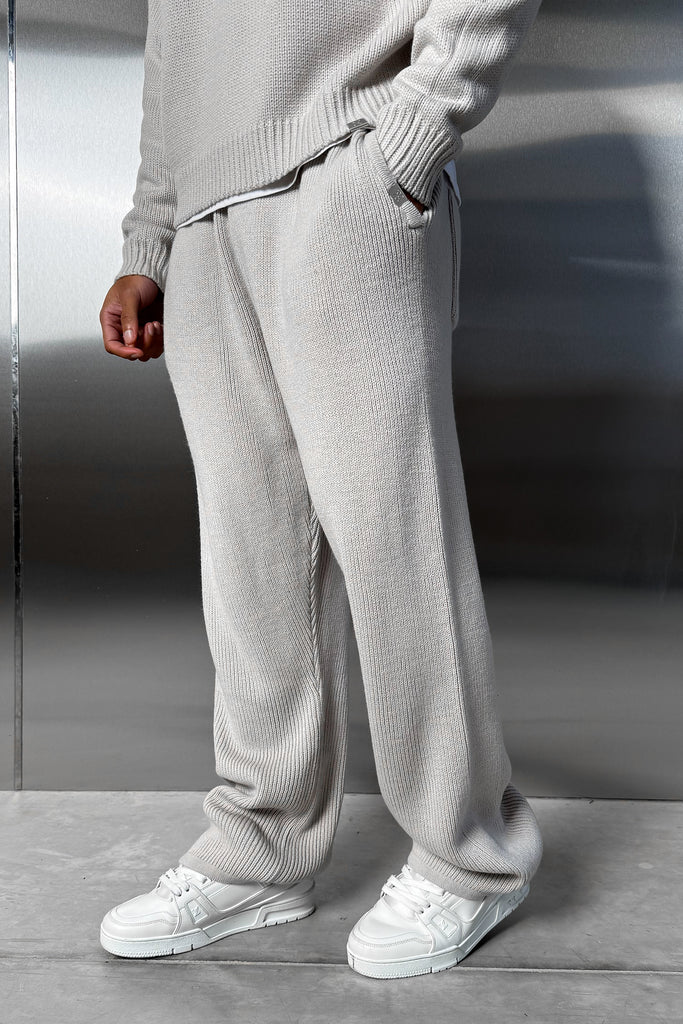 Relaxed Knitted Jogger - Grey