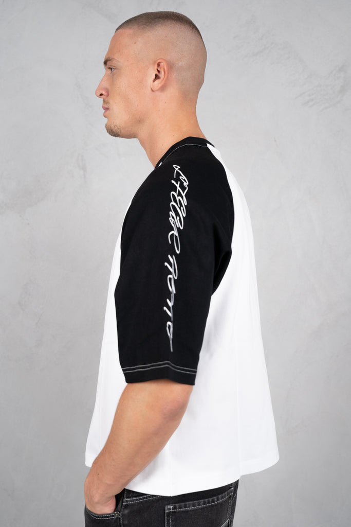 Scripture Raglan Boxy T-Shirt - White/Black