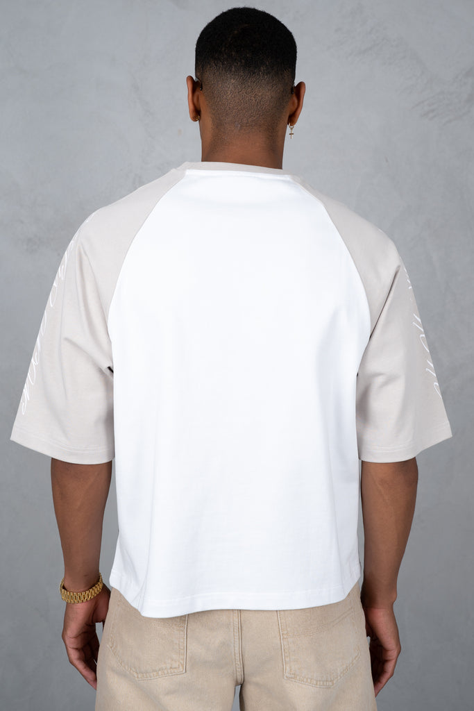 Scripture Raglan Boxy T-Shirt - White/Ecru