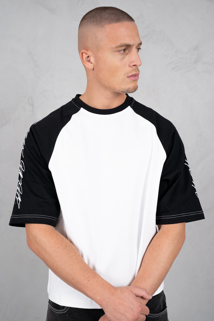 Scripture Raglan Boxy T-Shirt - White/Black