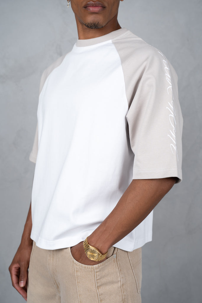 Scripture Raglan Boxy T-Shirt - White/Ecru