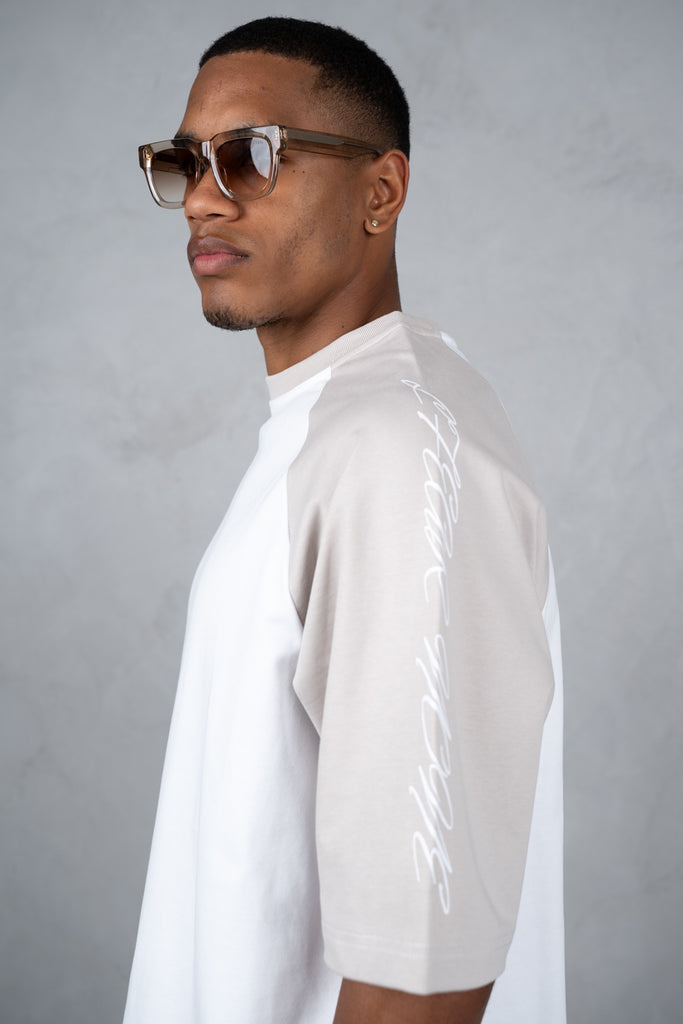 Scripture Raglan Boxy T-Shirt - White/Ecru