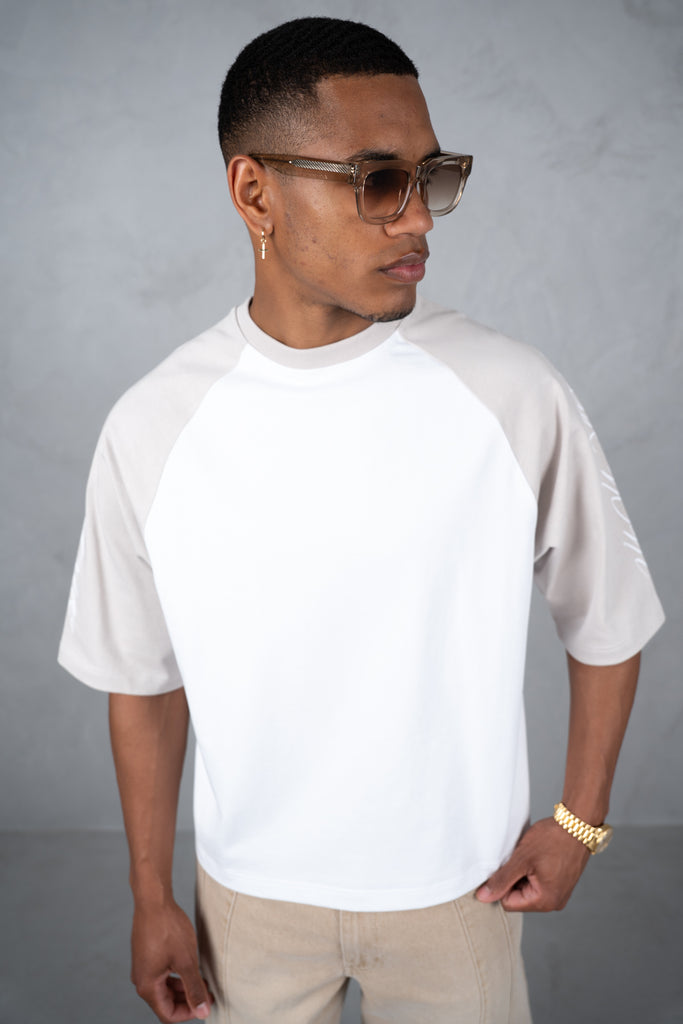 Scripture Raglan Boxy T-Shirt - White/Ecru