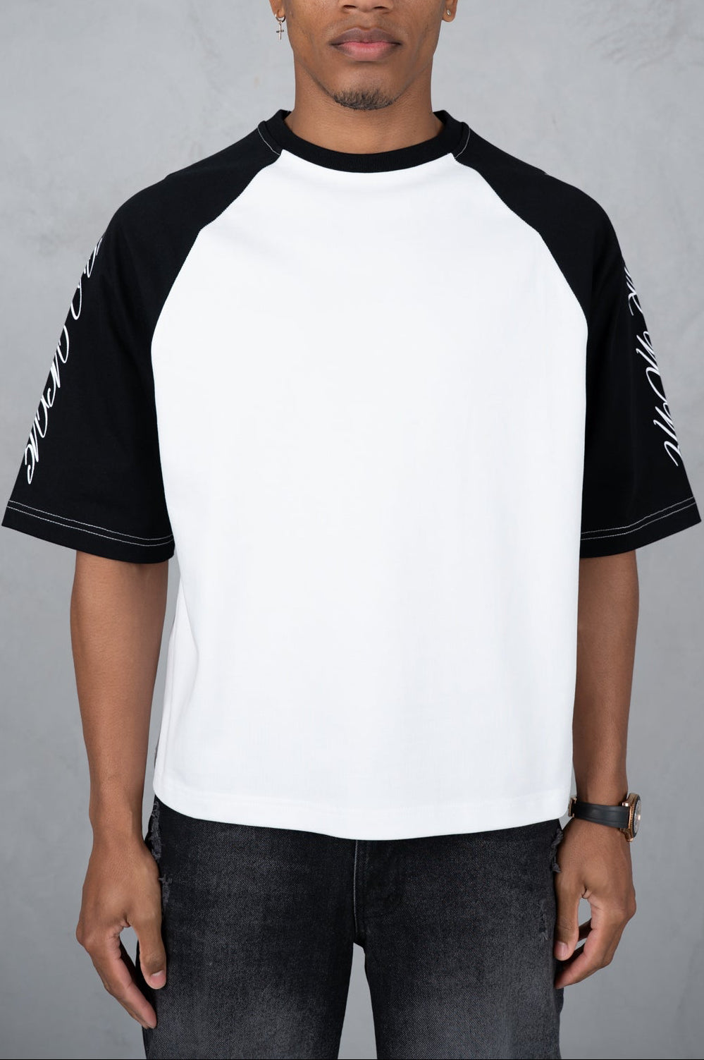Scripture Raglan Boxy T-Shirt - White/Black