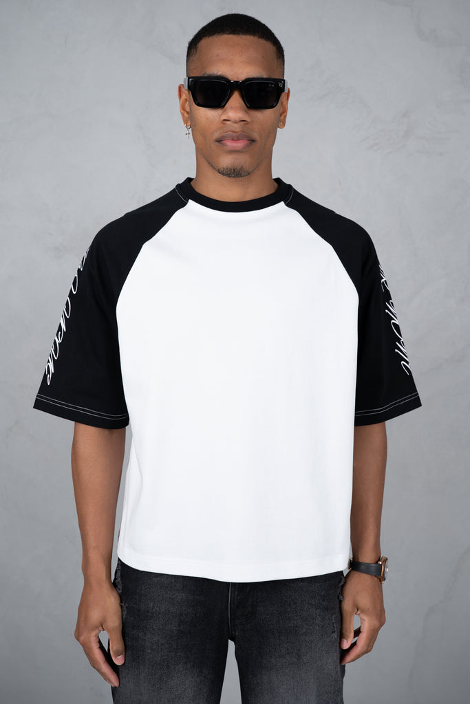 Scripture Raglan Boxy T-Shirt - White/Black