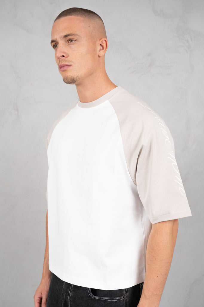 Scripture Raglan Boxy T-Shirt - White/Ecru