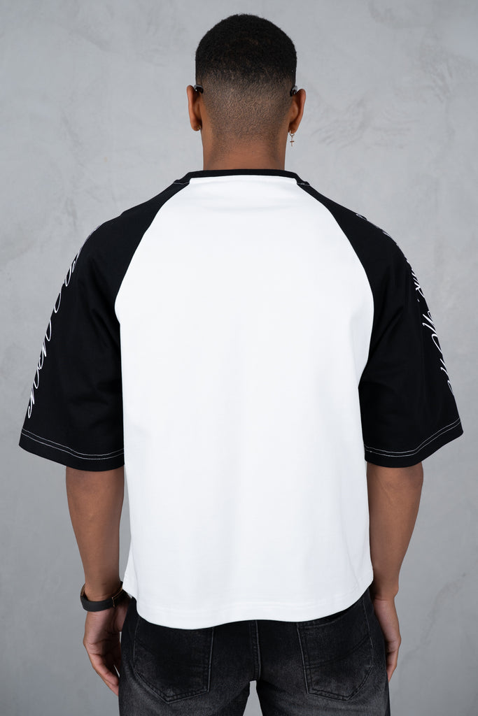 Scripture Raglan Boxy T-Shirt - White/Black
