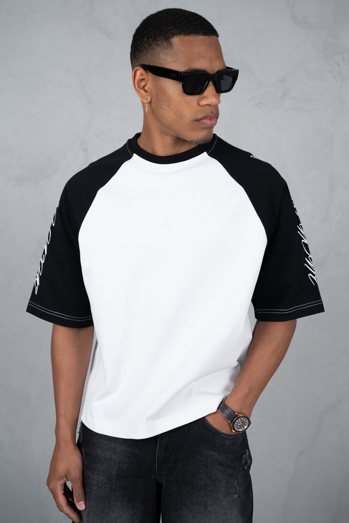 Scripture Raglan Boxy T-Shirt - White/Black