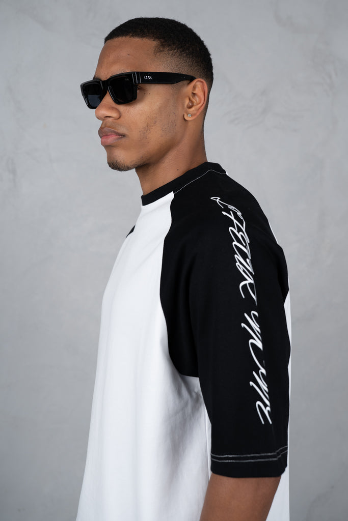 Scripture Raglan Boxy T-Shirt - White/Black
