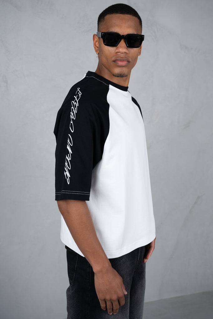 Scripture Raglan Boxy T-Shirt - White/Black