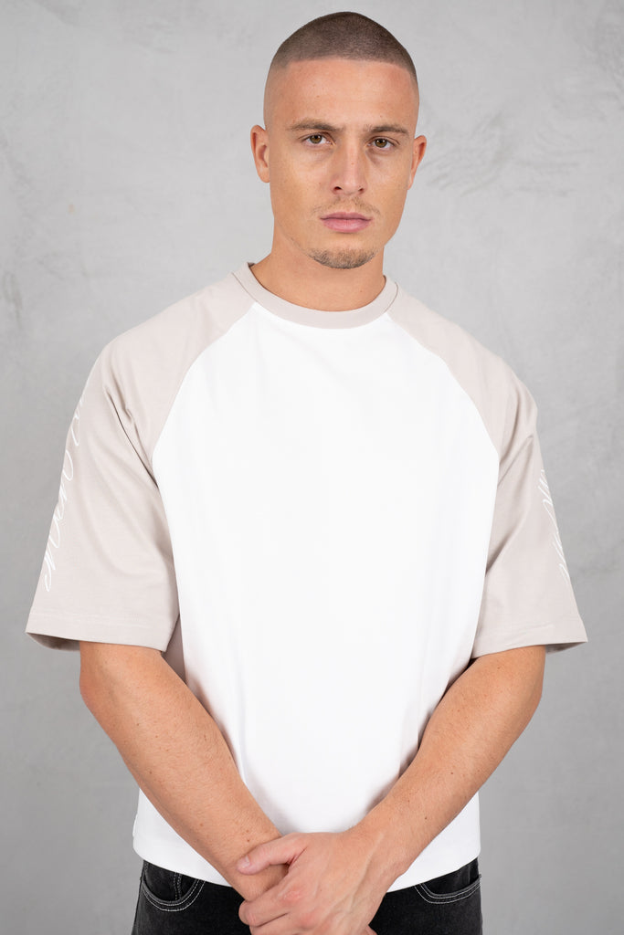 Scripture Raglan Boxy T-Shirt - White/Ecru