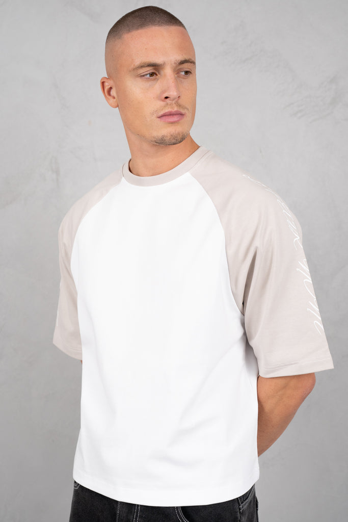 Scripture Raglan Boxy T-Shirt - White/Ecru