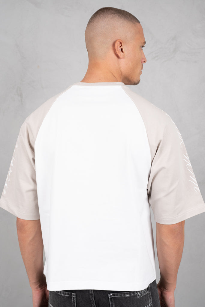 Scripture Raglan Boxy T-Shirt - White/Ecru