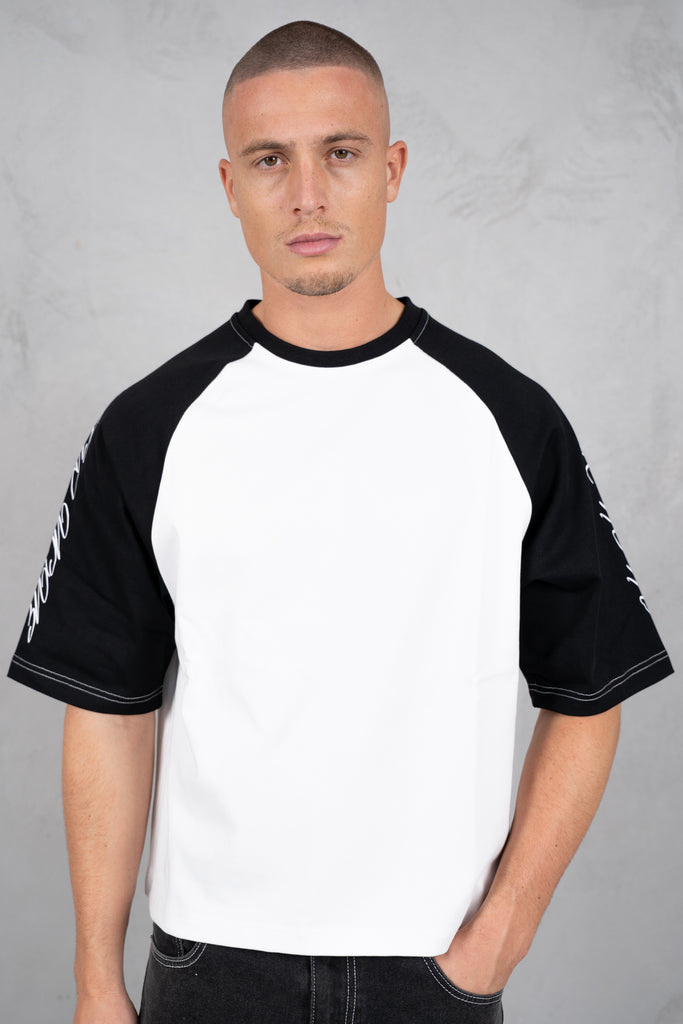 Scripture Raglan Boxy T-Shirt - White/Black