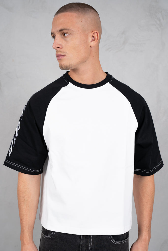 Scripture Raglan Boxy T-Shirt - White/Black