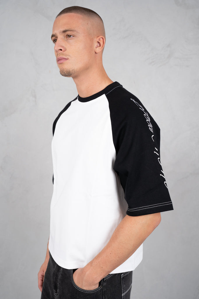 Scripture Raglan Boxy T-Shirt - White/Black