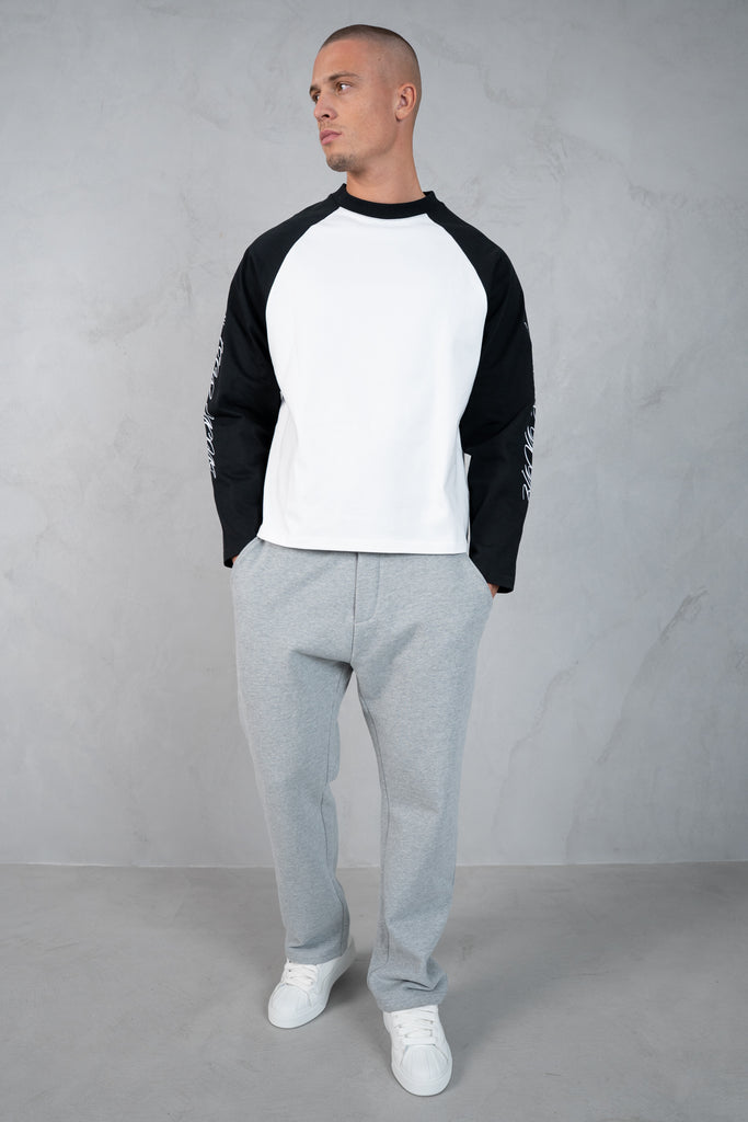 Scripture Raglan Long Sleeve Boxy T-Shirt - Black/White