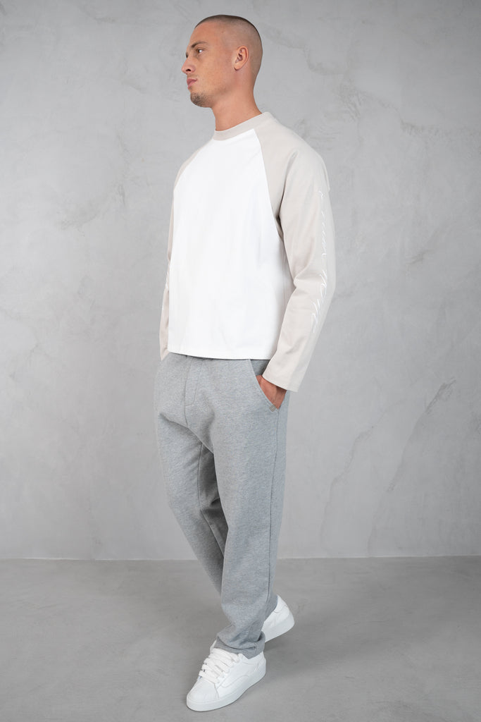 Scripture Raglan Long Sleeve Boxy T-Shirt - Ecru/White