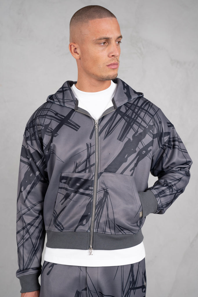 Sketch Boxy Hoodie - Black
