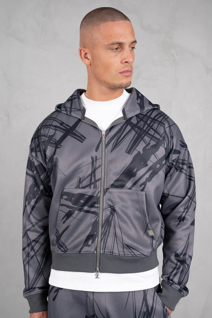 Sketch Boxy Hoodie - Black
