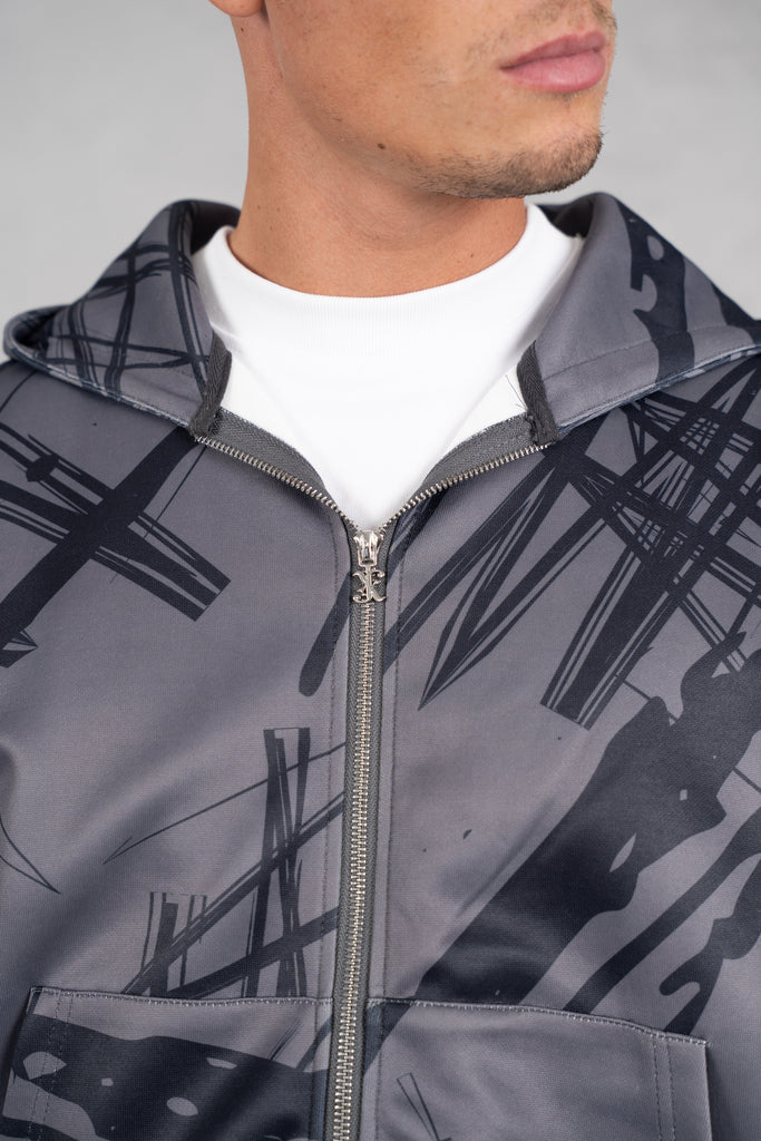 Sketch Boxy Hoodie - Black