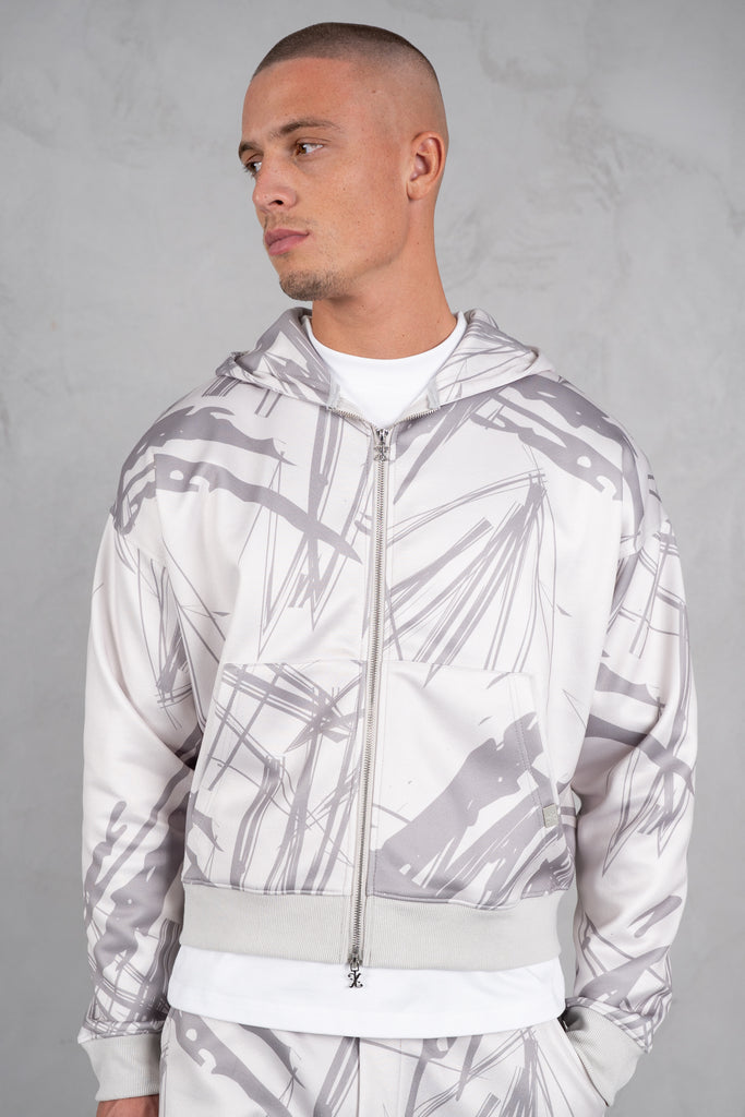 Sketch Boxy Hoodie - Grey