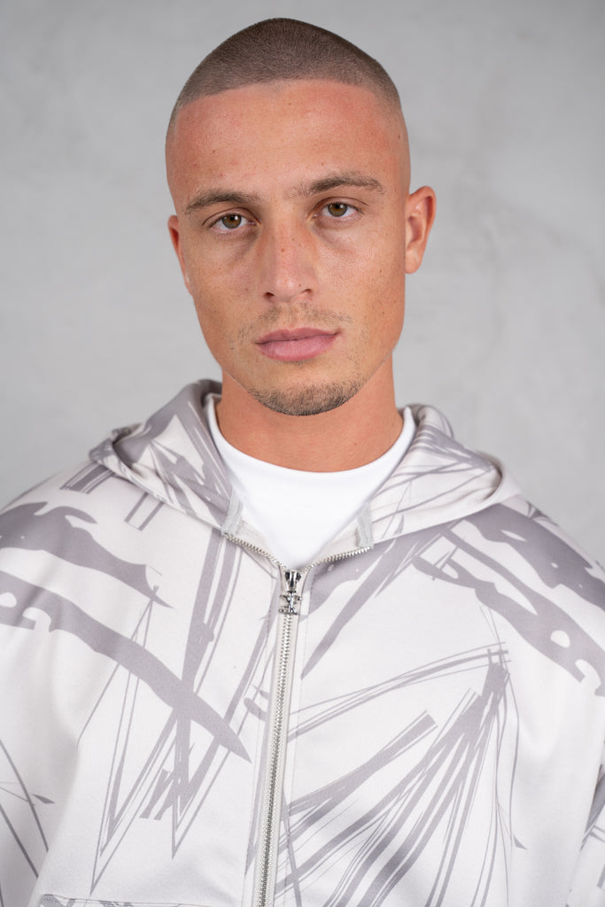 Sketch Boxy Hoodie - Grey