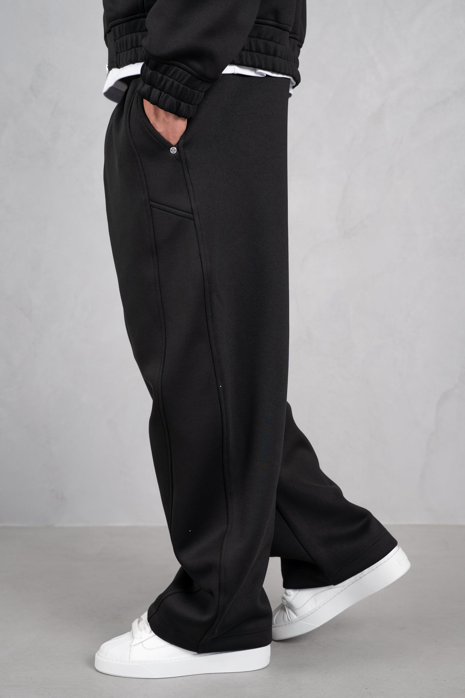 Brushed Scuba Carpenter Jogger - Black