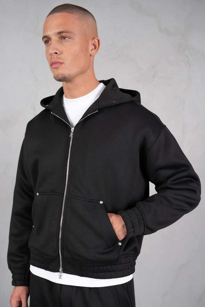 Brushed Scuba Carpenter Hoodie - Black