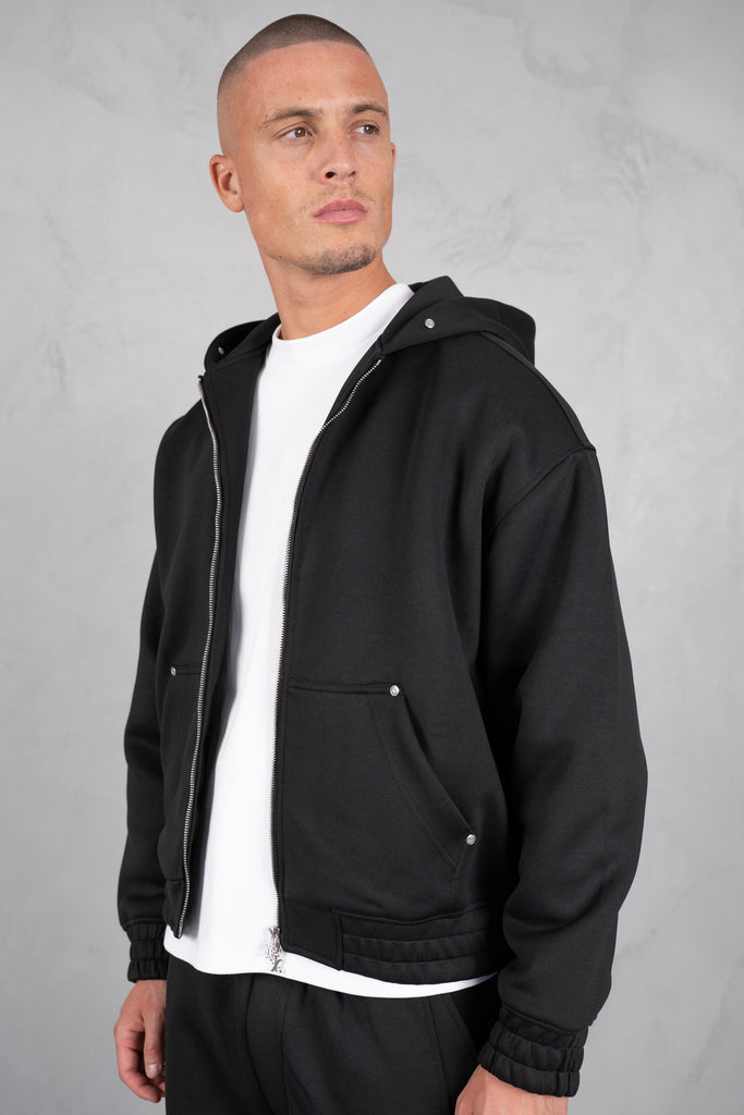 Brushed Scuba Carpenter Hoodie - Black