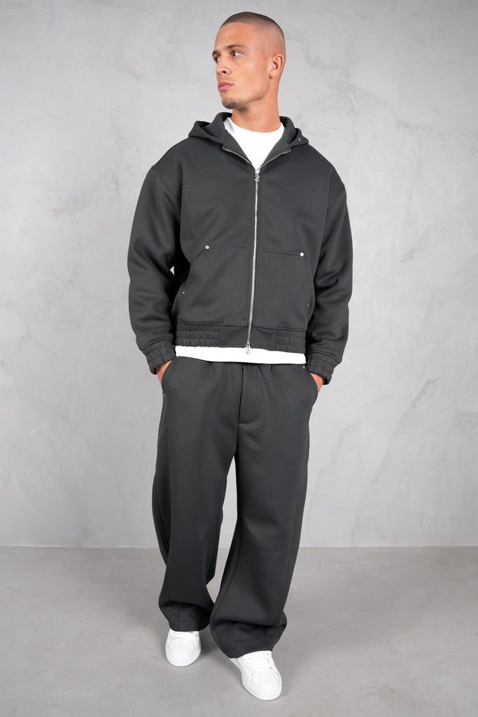 Brushed Scuba Carpenter Hoodie - Charcoal