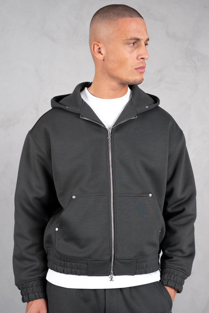Brushed Scuba Carpenter Hoodie - Charcoal