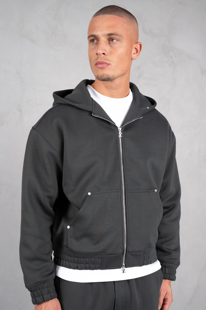 Brushed Scuba Carpenter Hoodie - Charcoal