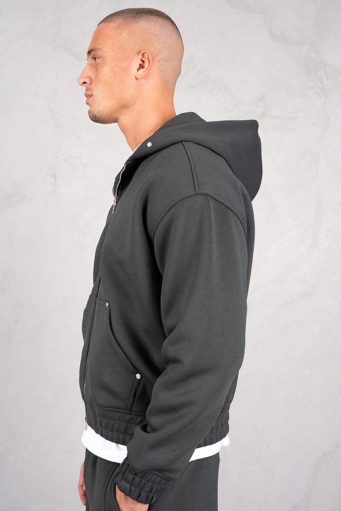 Brushed Scuba Carpenter Hoodie - Charcoal