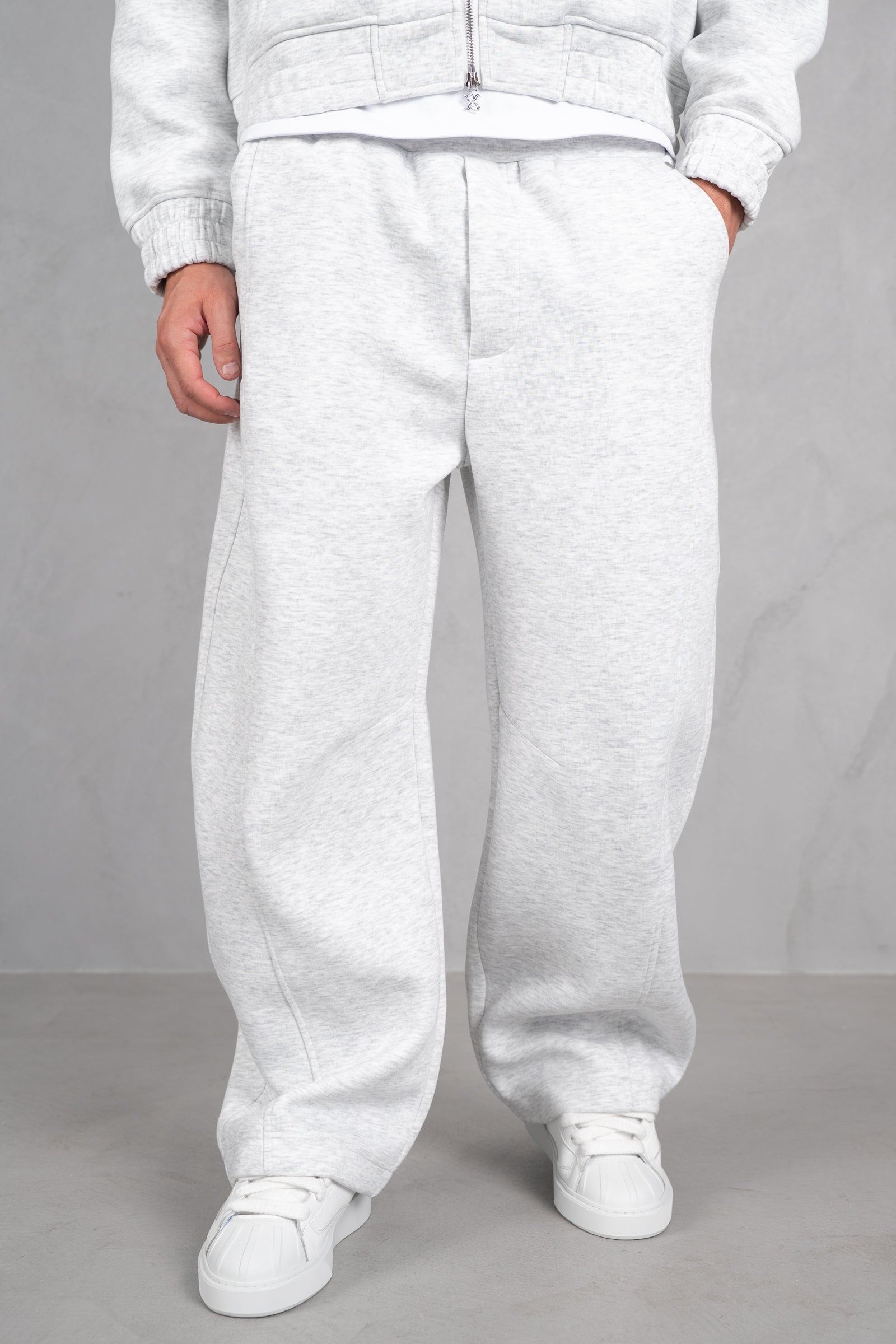 Brushed Scuba Carpenter Jogger - Grey Marl