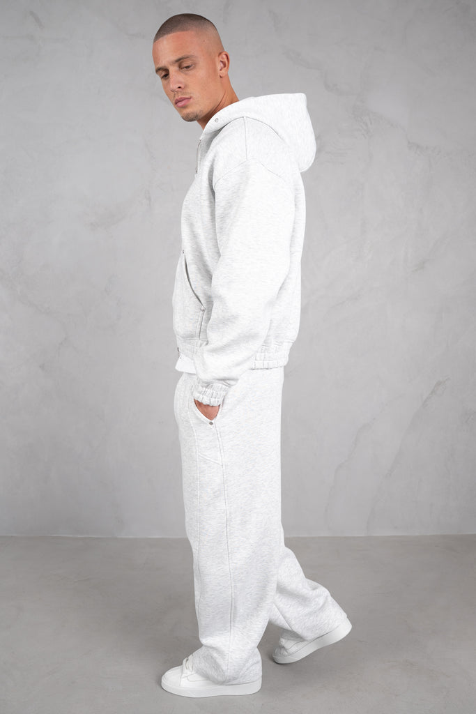 Brushed Scuba Carpenter Hoodie - Grey Marl
