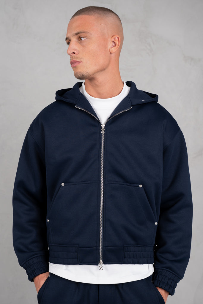 Brushed Scuba Carpenter Hoodie - Navy