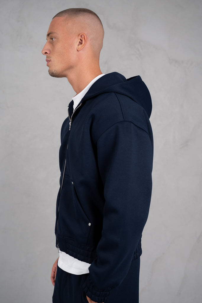 Brushed Scuba Carpenter Hoodie - Navy