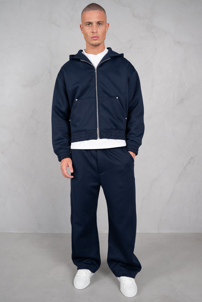 Brushed Scuba Carpenter Hoodie - Navy