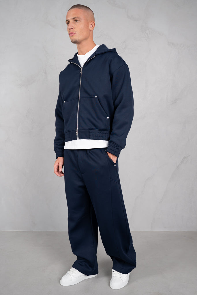 Brushed Scuba Carpenter Jogger - Navy
