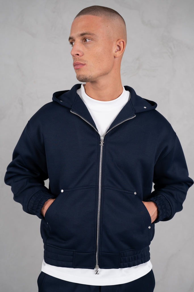 Brushed Scuba Carpenter Hoodie - Navy