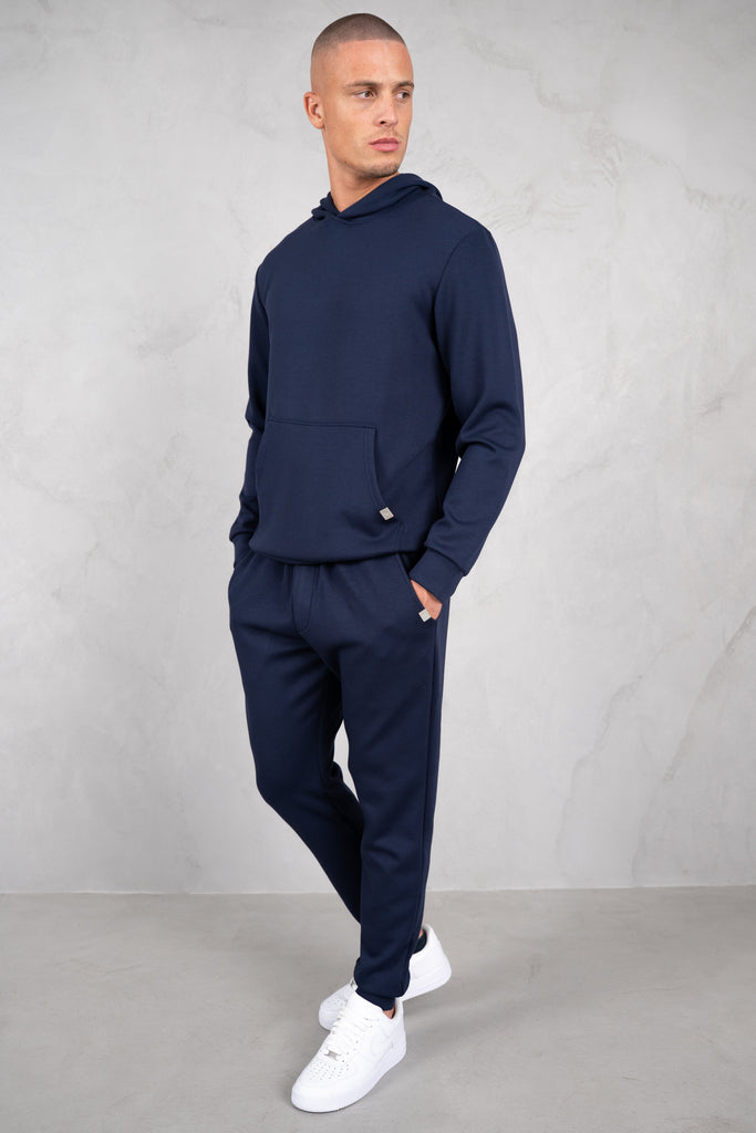 Soft Scuba Regular Fit Hoodie - Navy