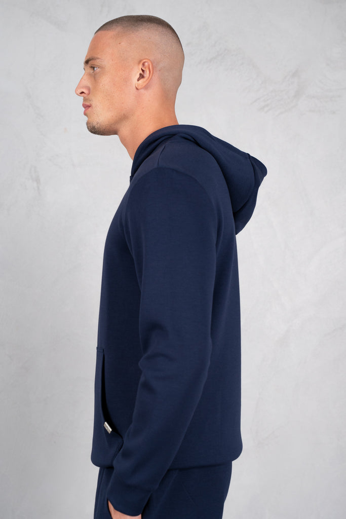 Soft Scuba Regular Fit Hoodie - Navy