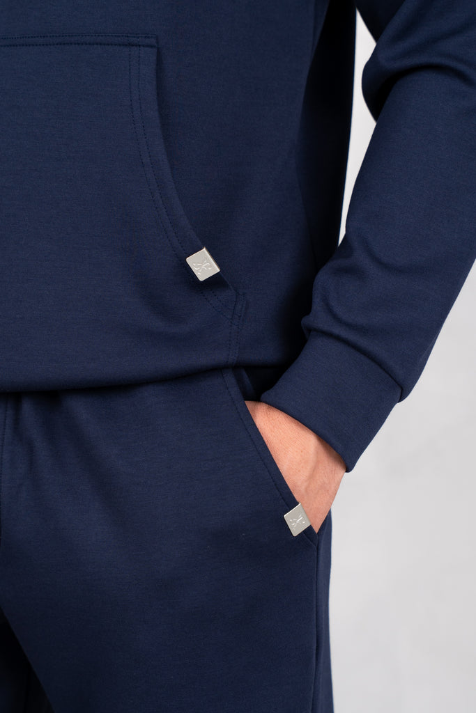 Soft Scuba Regular Fit Hoodie - Navy