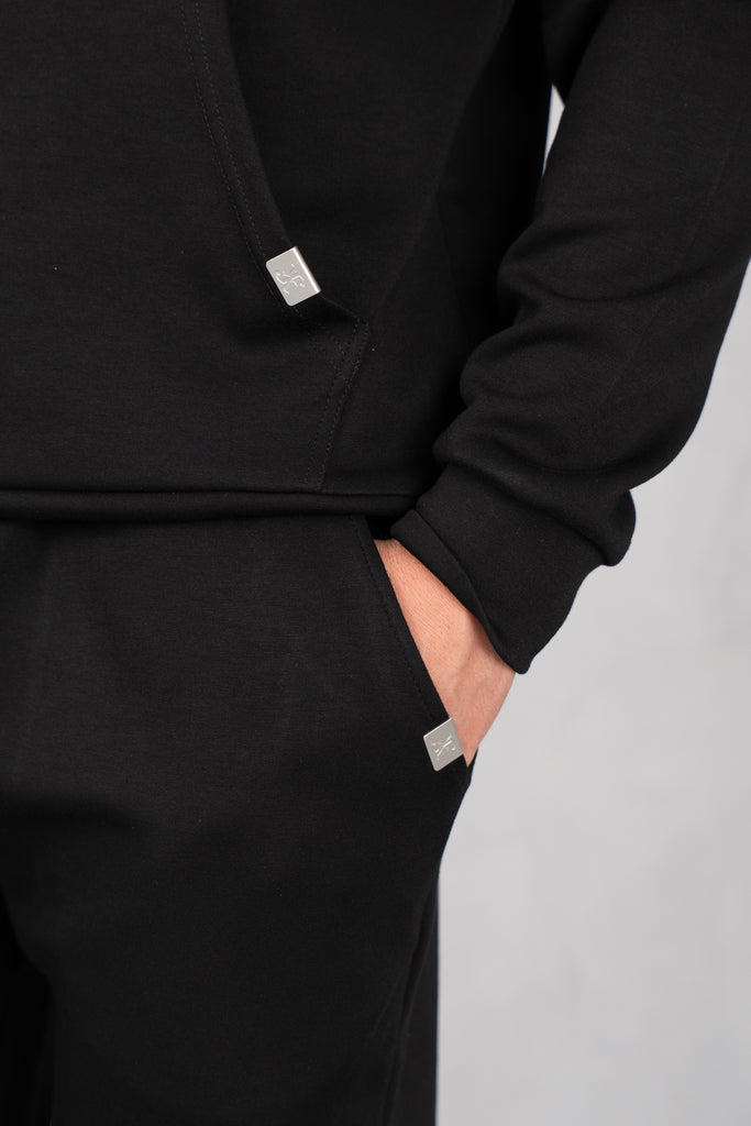 Soft Scuba Regular Fit Hoodie - Black