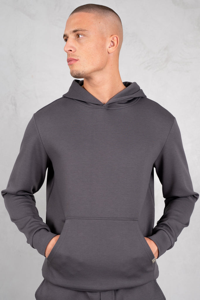 Soft Scuba Regular Fit Hoodie - Charcoal