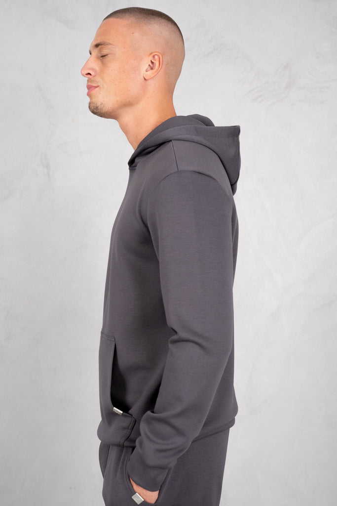 Soft Scuba Regular Fit Hoodie - Charcoal